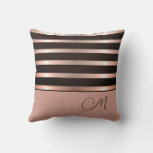 モノグラムモダンシメリーピンクストライプ装飾用クッション クッション (裏面)