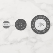 モノグラムモダンシルバーグレー卒業パーティー コンフェッティ (裏面)