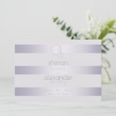 モノグラムモダンシルバー薄紫ストライプ セーブザデート (スタンド正面)