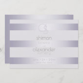 モノグラムモダンシルバー薄紫ストライプ セーブザデート (正面/裏面)