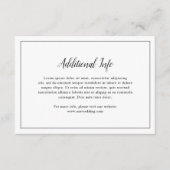 モノグラムモダンシンプルエレガントな結婚式 エンクロージャーカード (正面)