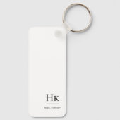 モノグラムモダンシンプルミニマルエレガントリストホワイト キーホルダー (裏面)