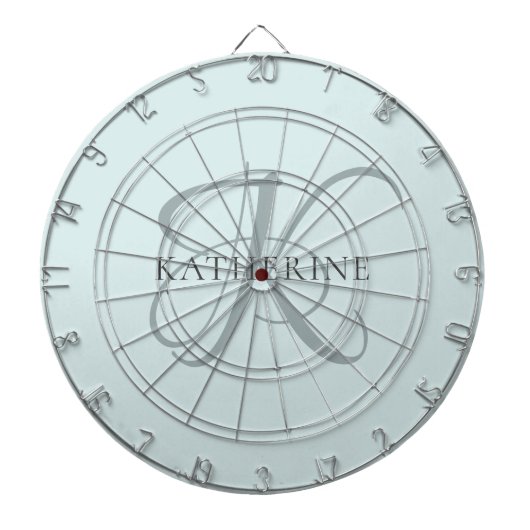 モノグラムモダンスエレガントクリプトアクアブルー ダーツボード (正面)