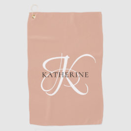モノグラムモダンスエレガントクリプト赤面ピンク ゴルフタオル