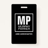 モノグラムモダンスクエアロゴ白黒写真 バッジ (裏面)