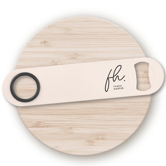 モノグラムモダンスクリプガーリーフェミニント赤面ピンク スピード栓抜き