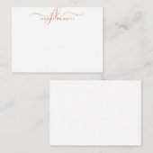 モノグラムモダンスクリプトイニシャルテラコッタ ノートカード (正面/裏面)