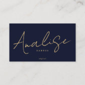 モノグラムモダンスクリプトラスタイリッシュグリー 名刺 (正面)