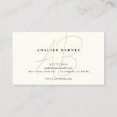 モノグラムモダンスクリプトラスタイリッシュグリー 名刺 (裏面)