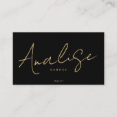 モノグラムモダンスクリプトラスタイリッシュグリー 名刺 (正面)