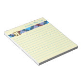 モノグラムモダンスクリプト名タータンチェックカナリア線 ノートパッド (アングル)