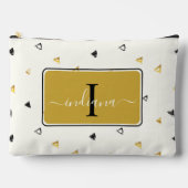 モノグラムモダンスクリプト抽象芸術パターカスタムン アクセサリーポーチ (正面)