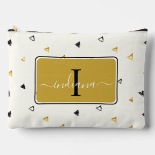 モノグラムモダンスクリプト抽象芸術パターカスタムン アクセサリーポーチ