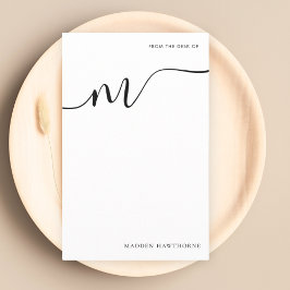 モノグラムモダンスクリプト書道ノート紙 便箋