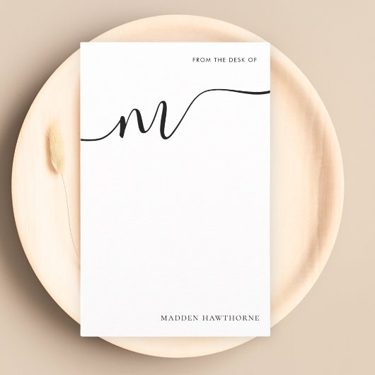 モノグラムモダンスクリプト書道ノート紙 便箋