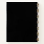 モノグラムモダンスクリプト書道ブラック金ゴールド名 ノートブック (裏面)