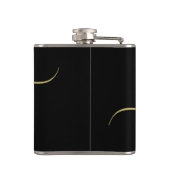 モノグラムモダンスクリプト書道ブラック金ゴールド名 フラスク (裏面)