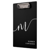 モノグラムモダンスクリプト書道白黒 クリップボード (左)