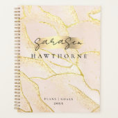 モノグラムモダンスクリプト赤面ピンクゴールドフォイル プランナー手帳 (正面)