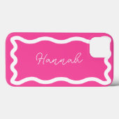 モノグラムモダンススタイリッシュクリプト熱ピンク波線 Case-Mate iPhoneケース (裏面 (横))