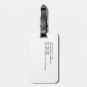 モノグラムモダンスタイリッシュブルーホワイトヘアードレッサー ラゲッジタグ (裏面縦)