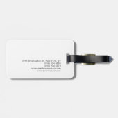 モノグラムモダンスタイリッシュブルーホワイトヘアードレッサー ラゲッジタグ (裏面横)