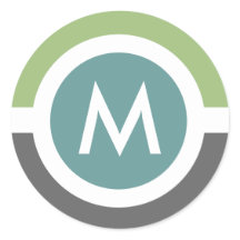 モノグラムモダンステッカー – グレー/緑