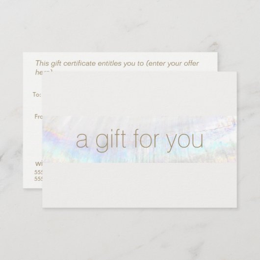 モノグラムモダンスパサロンギフト券 サンキューカード (正面/裏面)