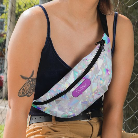 モノグラムモダンスパークル幾何学模様 ファニーパック