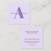 モノグラムモダンスパーソナライズされたクエアビジネスカード スクエア名刺 (正面/裏面)