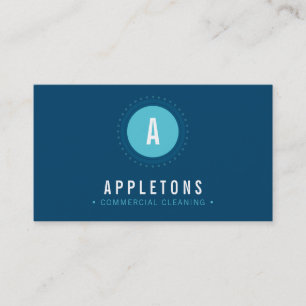 モノグラムモダンスミニマルはっきりしたト海軍ターコイズ 名刺