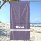 モノグラムモダンスミニマルクリプトテンプレート紫 ビーチタオル