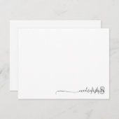 モノグラムモダンスミニマルクリプト名 ノートカード (正面/裏面)