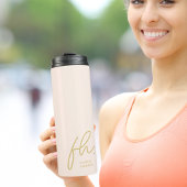 モノグラムモダンスミニマルクリプト赤面金ゴールドイニシャル タンブラー