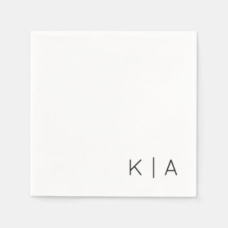 モノグラムモダンス結婚カクテルナプキン スタンダードカクテルナプキン