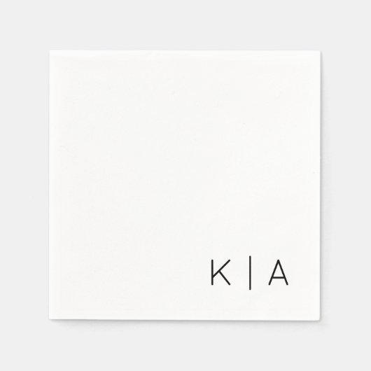 モノグラムモダンス結婚カクテルナプキン スタンダードカクテルナプキン (正面)