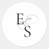 モノグラムモダンス結婚ラウンド・ステッカー ラウンドシール (正面)