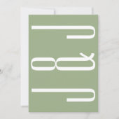 モノグラムモダンセージグリーンタイポグラフィ結婚ズ 招待状 (正面)