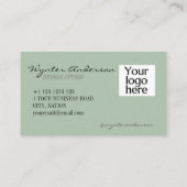 モノグラムモダンセージ最小カスタム主義ロゴ名 名刺 (裏面)