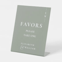 モノグラムモダンセージ緑の好意結婚の