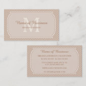 モノグラムモダンタンホワイトクローバー（名前あり） 名刺 (正面/裏面)