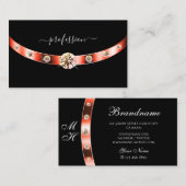 モノグラムモダンダイヤモンドを使用したブラックおよびバラ金ゴールド 名刺 (正面/裏面)