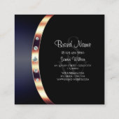 モノグラムモダンダイヤモンド付きブラックブルーバラ金ゴールド スクエア名刺 (裏面)