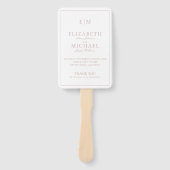 モノグラムモダンダスティバラスクリプト結婚式 プログラム ハンドファン (正面)