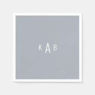 モノグラムモダンダスティブルーカクテルナプキンス スタンダードカクテルナプキン