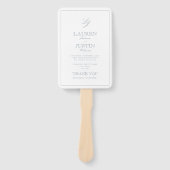 モノグラムモダンダスティブルースクリプト結婚式 プログラム ハンドファン (正面)