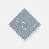 モノグラムモダンダスティブルー結婚ズ スタンダードカクテルナプキン (角)