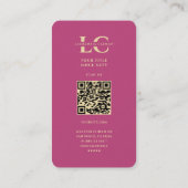 モノグラムモダンダークピンク金ゴールド歯科 名刺 (裏面)