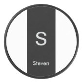 モノグラムモダンツートーン白黒 アイスホッケーパック (正面)