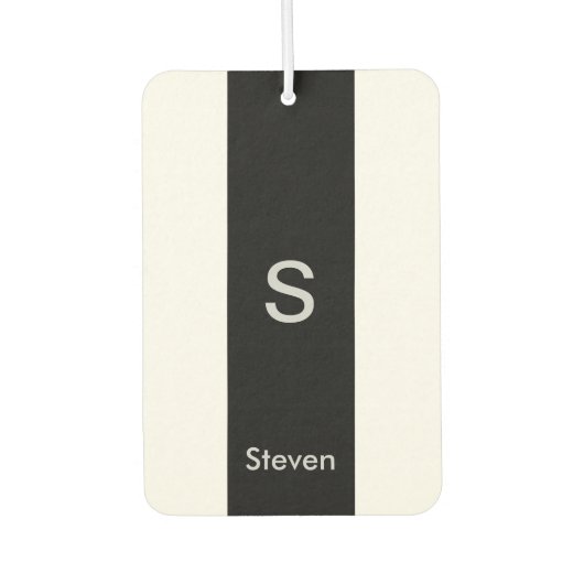 モノグラムモダンツートーン白黒 カーエアーフレッシュナー (正面)